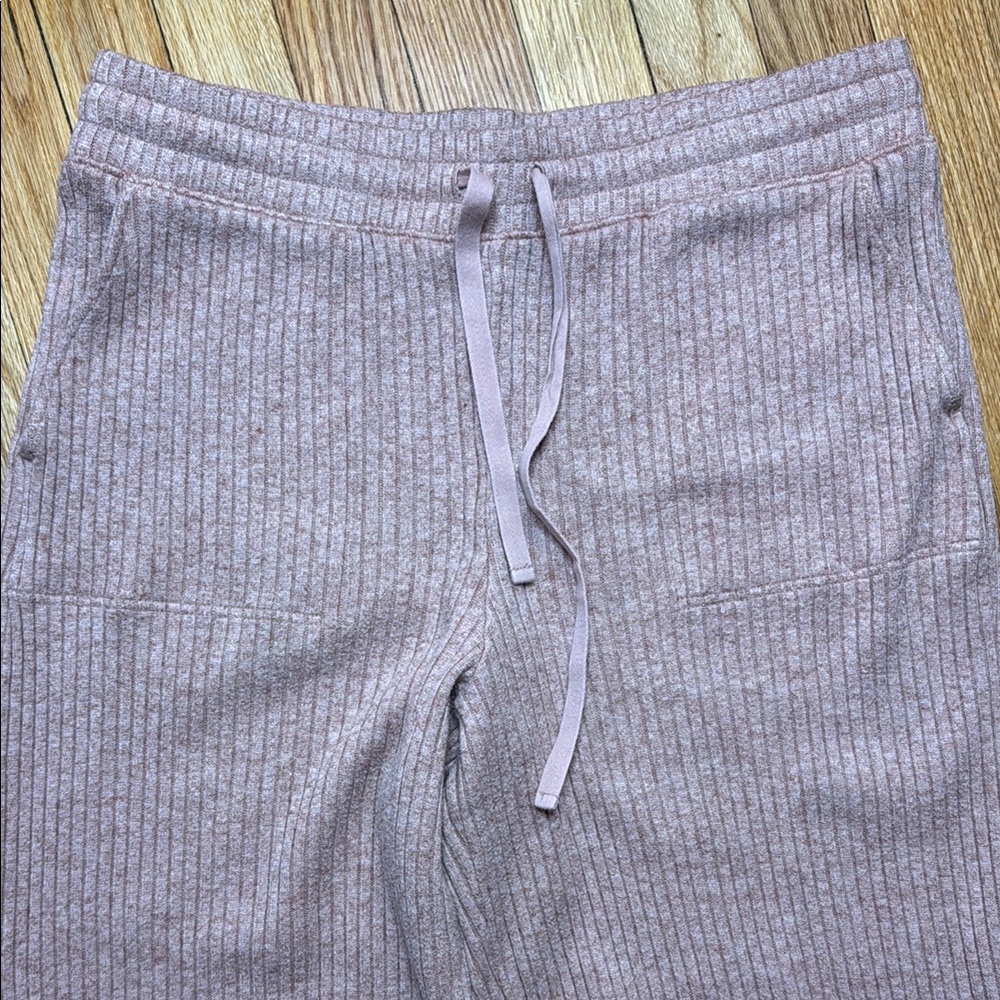 LOFT Lounge Pants Women's Dusty Rose Ribbed Lounge Pants L